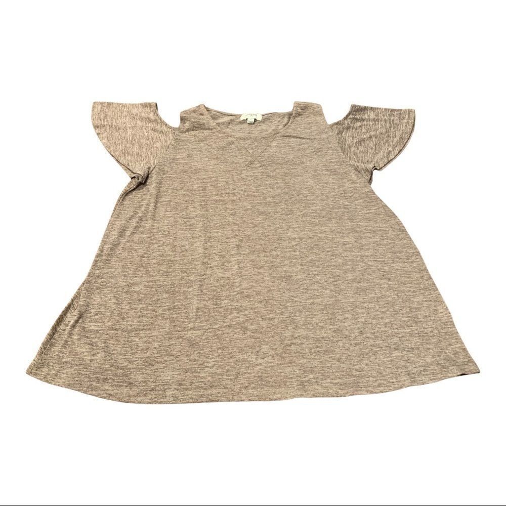 Umgee Cold Shoulder Short Sleeve Top Medium